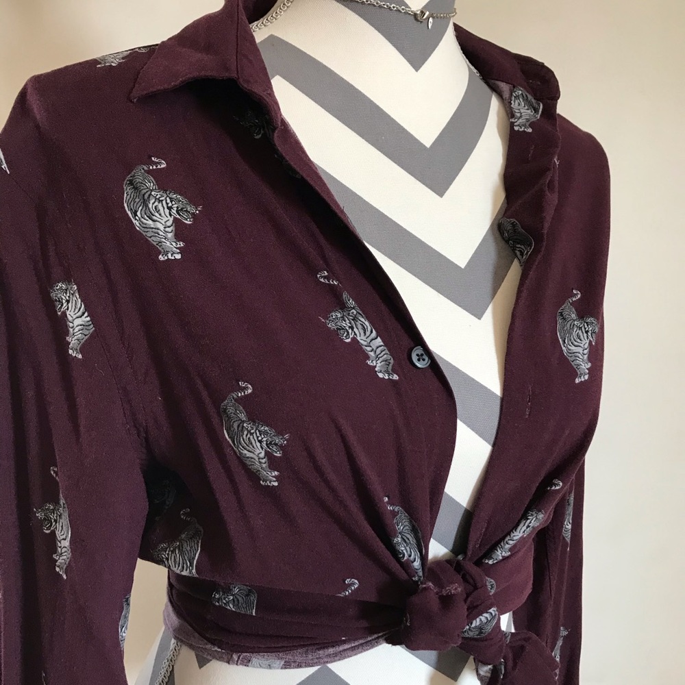 Leopard print dress shirt